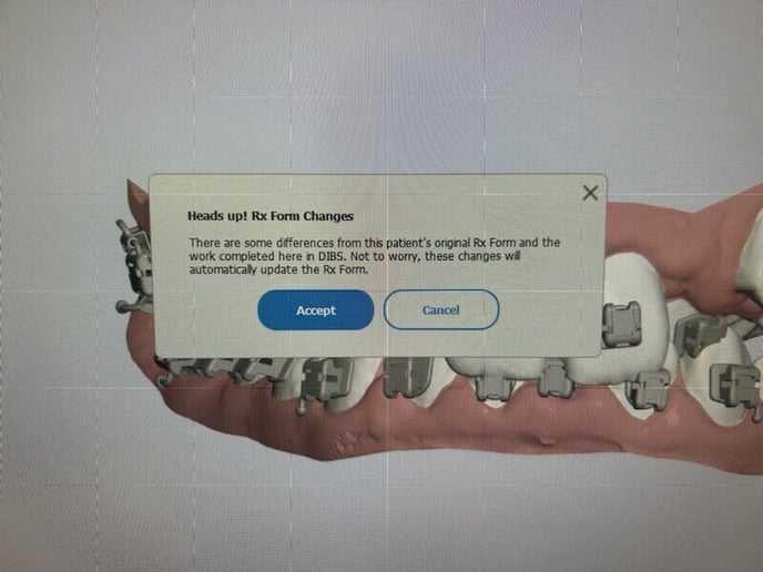 Rx Changes Pop up